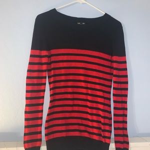 Red stripped long sleeve top